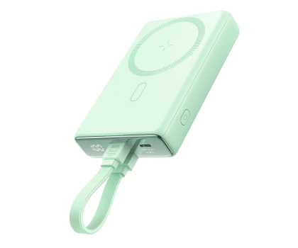 Powerbank JoyRoom Powerbank magnetyczny 10000mAh 20W z podstawką zielony 6941237122926